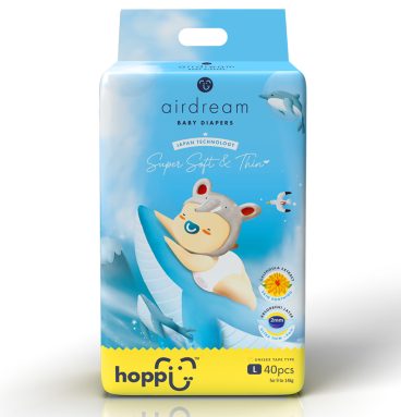 Bỉm - Tã dán Hoppi Airdream size L 40 miếng (cho bé 9 - 14kg)