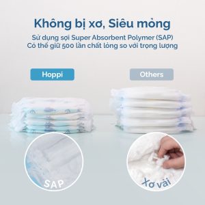Bỉm - Tã quần Hoppi Airdream với thiết kế siêu mỏng, siêu nhẹ, siêu thấm