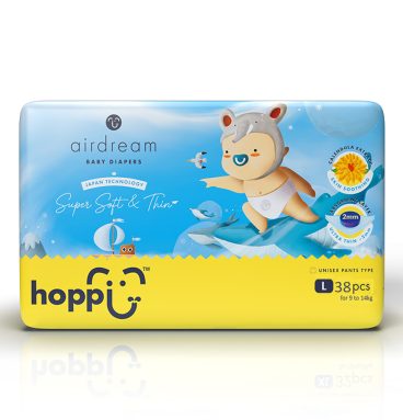 Bỉm - Tã quần Hoppi Airdream size L 38 miếng (9 - 14kg)