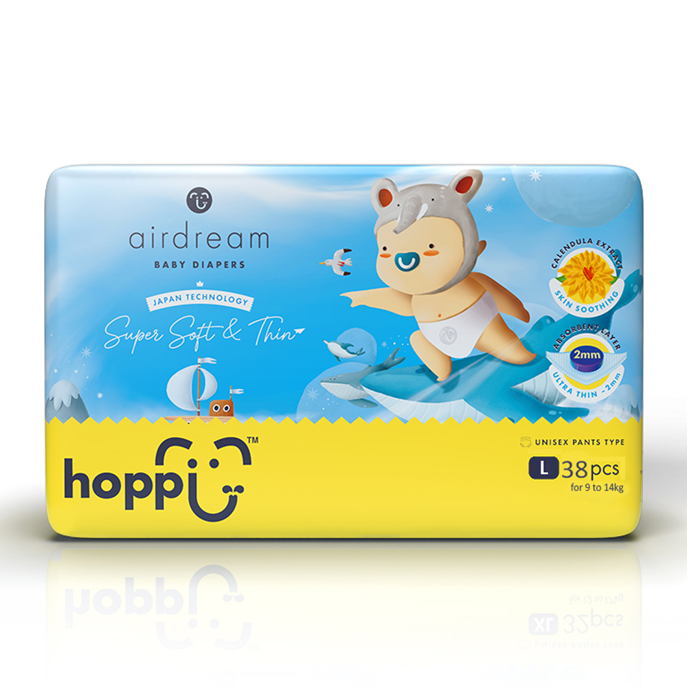 bim-ta-quan-hoppi-airdream-size-l-38-mieng-9-14kg-1 Bỉm - Tã quần Hoppi Airdream size L 38 miếng (9 - 14kg)
