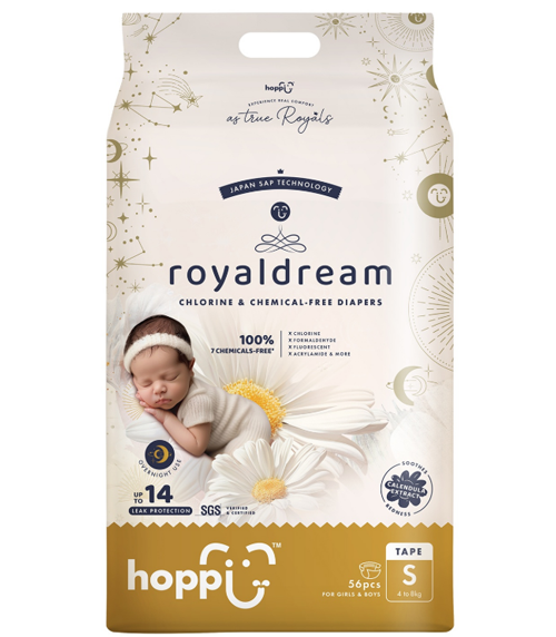 Bỉm-Tã-dán-Hoppi-RoyalDream-cao-cấp-size-S-56-miếng