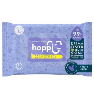 Khăn ướt Hoppi Premium cho da nhạy cảm gói 20 tờ nhỏ gọn