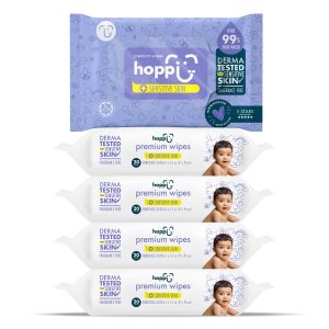 Khăn ướt tinh khiết Hoppi Premium 20 tờ an toàn cho bé