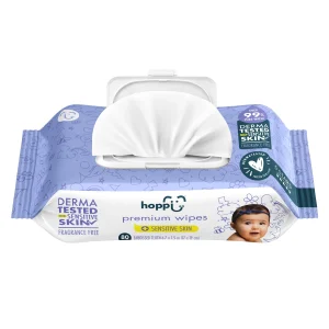 Khăn ướt tinh khiết Hoppi Premium 80 tờ an toàn cho trẻ sơ sinh