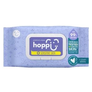 Khăn ướt tinh khiết Hoppi Premium 80 tờ an toàn cho trẻ sơ sinh