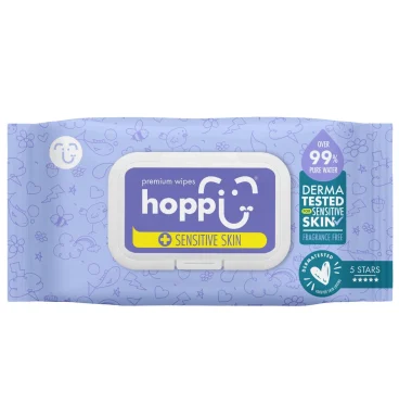 Khăn ướt tinh khiết Hoppi Premium Sensitive Skin 80 tờ có nắp